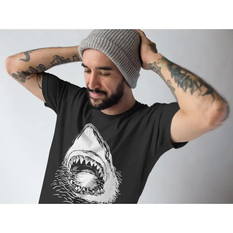 

Great White Shark Mens T Shirt Cotton Screen