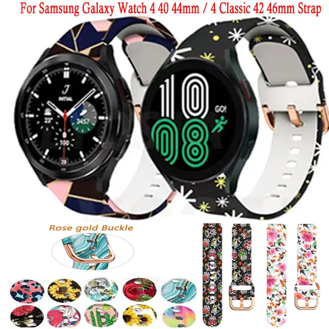 

Printing Silicone Strap For Samsung Galaxy Watch 4 Classic 42mm 46mm Bracelet 20mm Wristband For Galaxy Watch4 40mm 44mm Correa