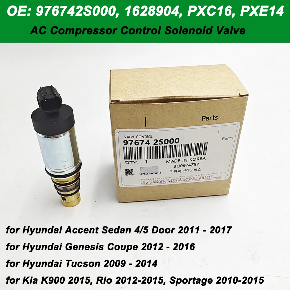 New A/C Compressor Control Valve Solenoid For 2009-2017 Opel Hyundai Kia K2 RIO PXE14 PXE16 97674 2S000 97674-2S000 976742S000