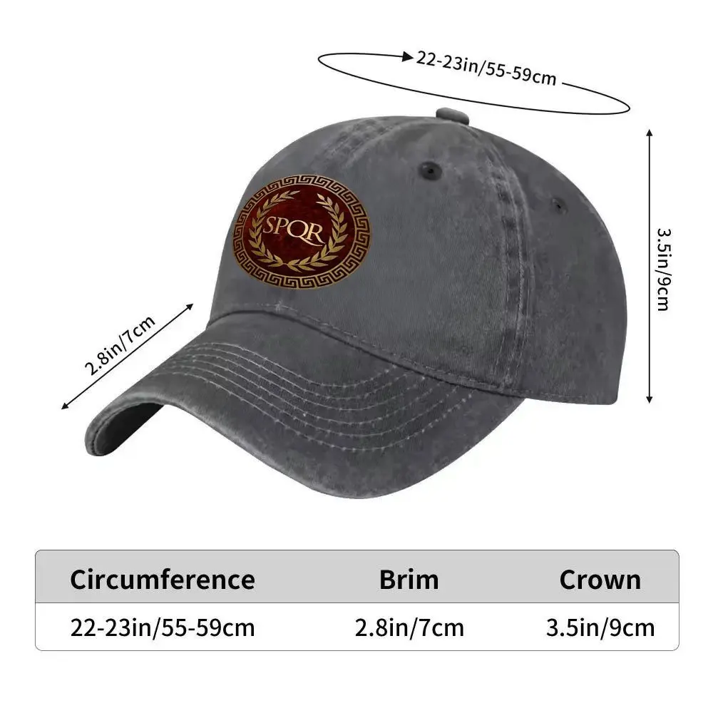 Ancient Roman SPQR Symbol Baseball Cap Distressed Cotton Adjustable for Outdoor Daily Casual Wear