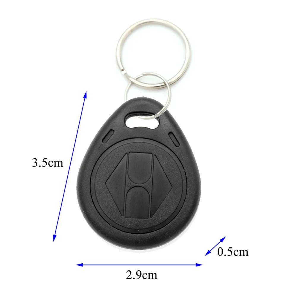 RFID 키체인 카드 태그 키 125khz ID 키팝, TK4100 EM4100 출입 제어 시간 포브 토큰 링, 100 개