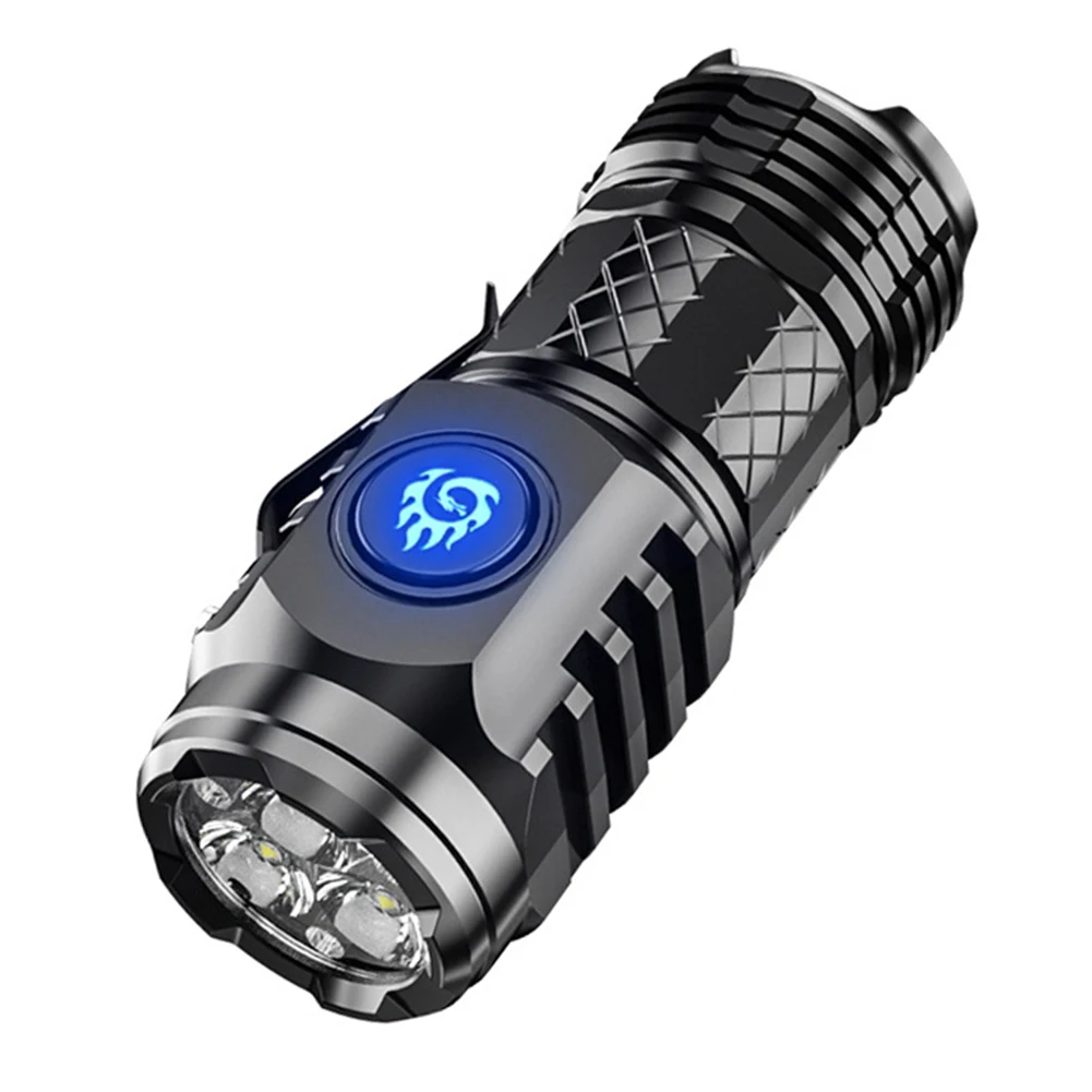 Type-C Rechargeable Waterproof Flashlight Powerful Handheld Flashlight for Camping Car Repairing for Emergency Job Site Lighting