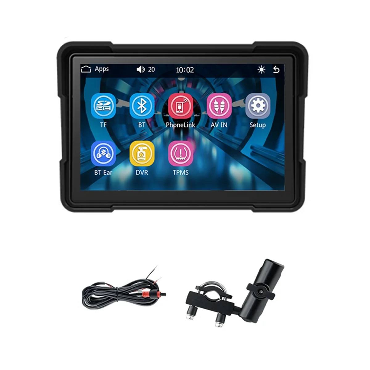 Motorcycle 5 Inch Bluetooth Portable Screen GPS Navigation IP67 Waterproof Wireless Carplay Android Auto MP5 Player