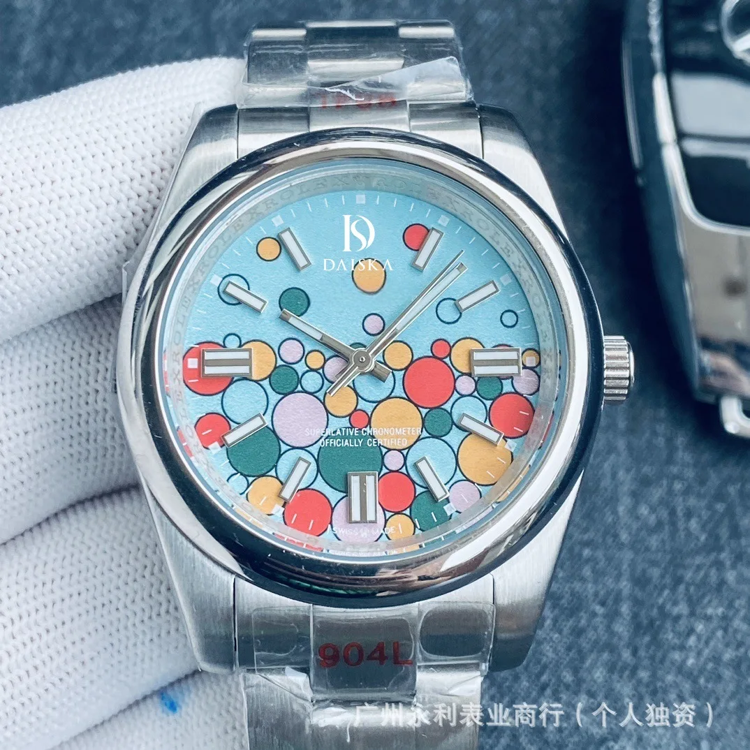 36 مللي متر 39 مللي متر بالون الهاتفي الصلب التلقائي الرجال الساعات NH35AA Movt DJ اليد شقة الياقوت 904L سوار ساعة مقاومة للماء #1