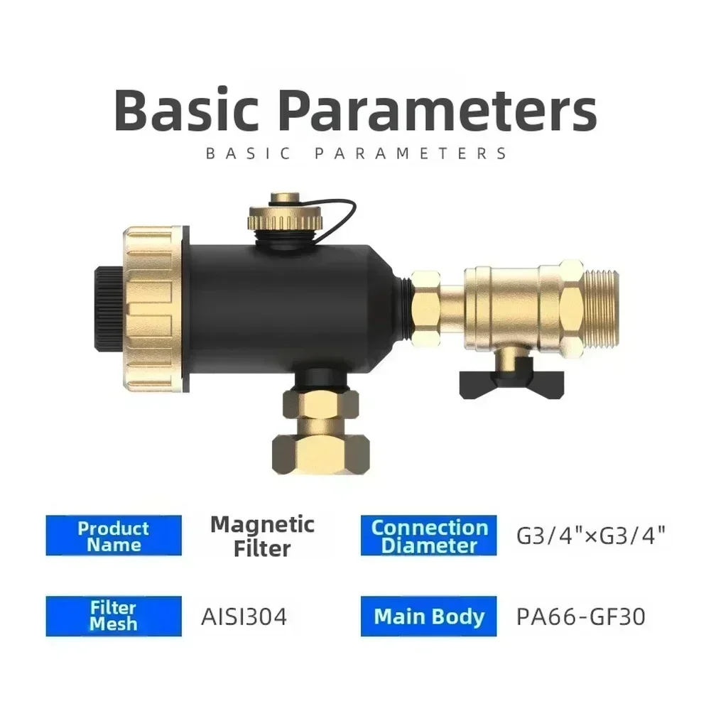 

Магнитный фильтр котла с внешней резьбой DN20/3/4 дюйма с радиально-отделительной сеткой для фильтрации магнитных примесей