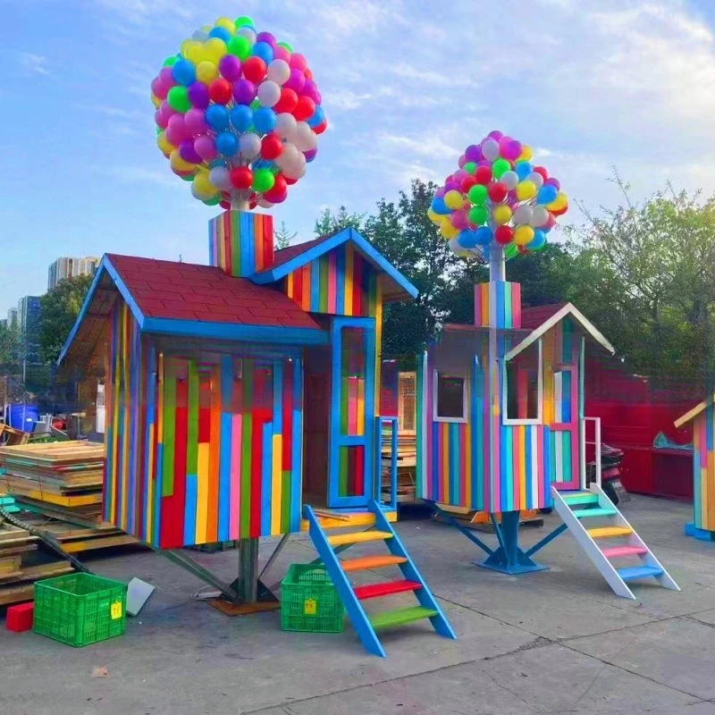 Shopping mall scenic spot balloon hut photo luminous butterfly swing rainbow slide slide