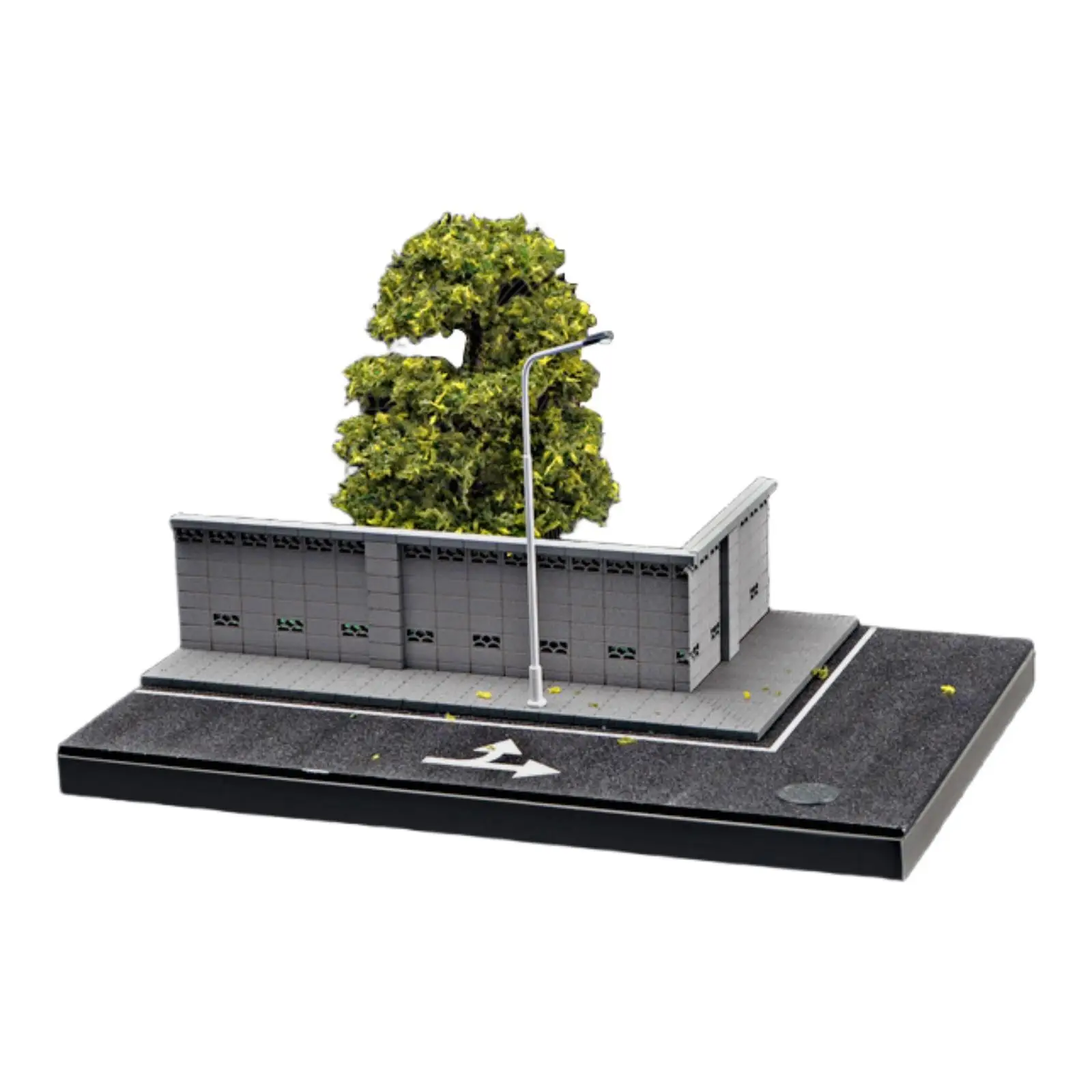 Modello di scena in miniatura in scala 1/64 con scena ad angolo di strada regalo per lampione