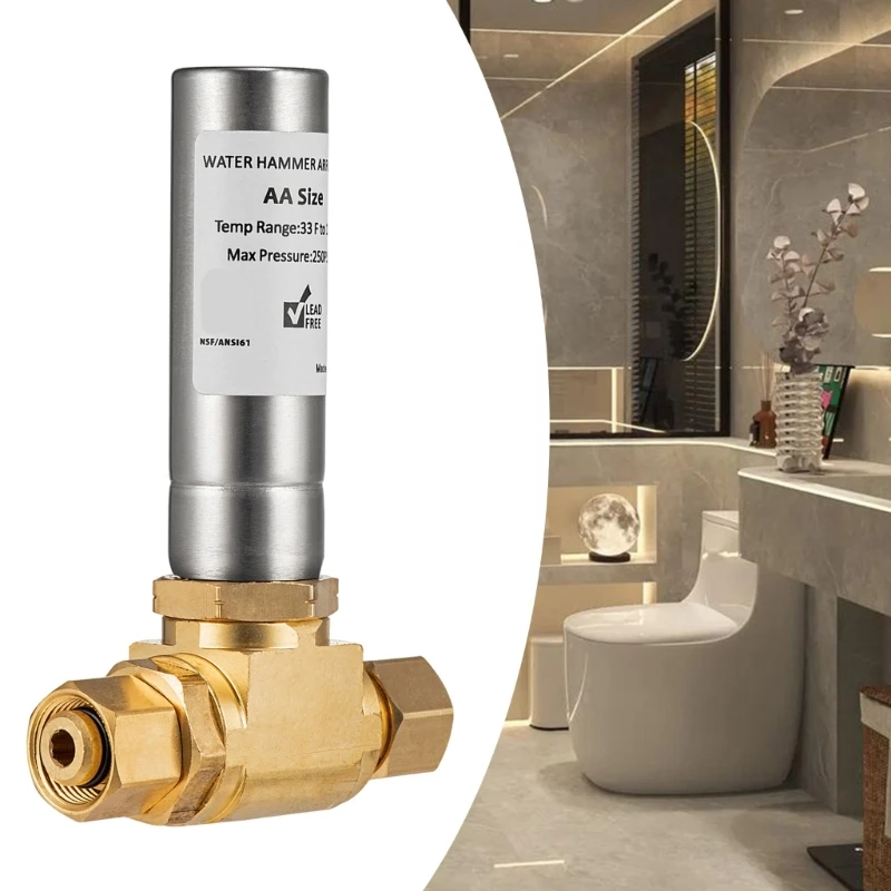 

Water Hammer Arrestors for Laundry Machines and Garden Hoses Featuring Sturdy Brass Materials and Additional Washers M4YD
