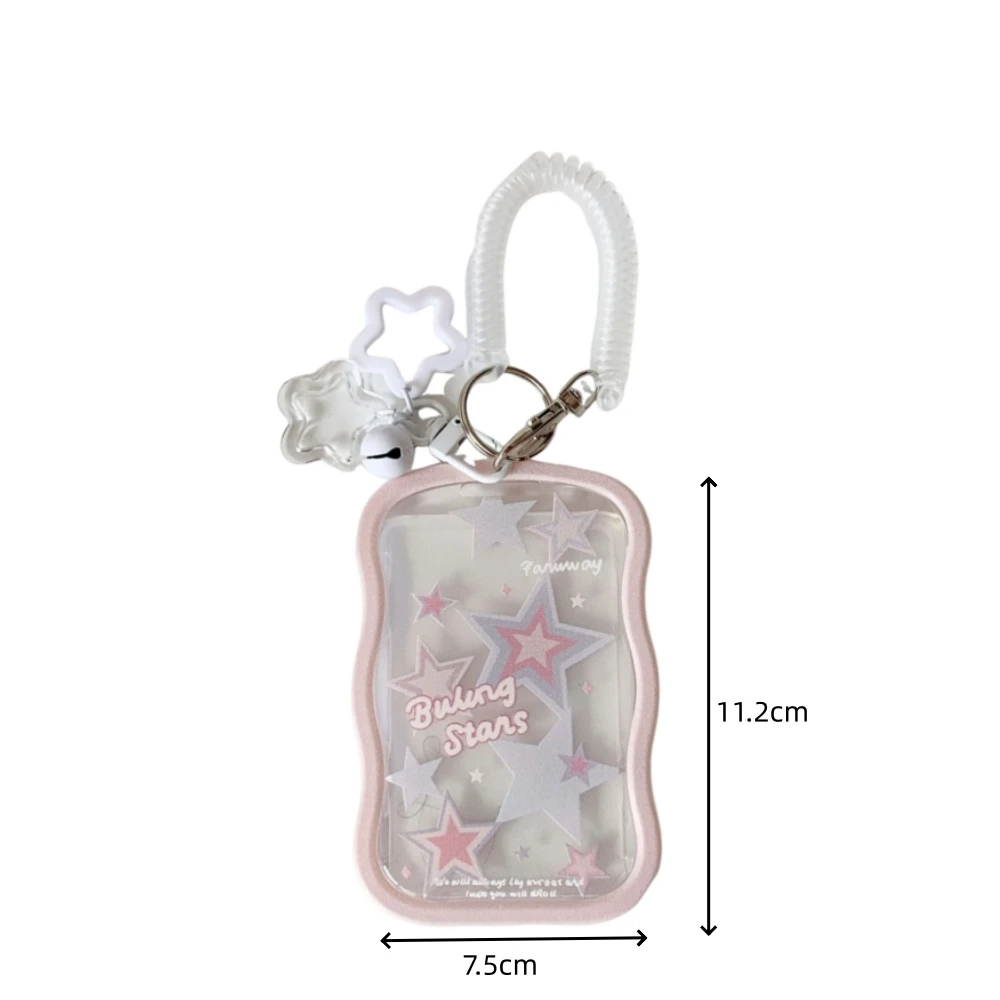 Star Card Case Clear Campus Card Holder Wave Design Card Holder Lightweight For Transit Pass Student Id