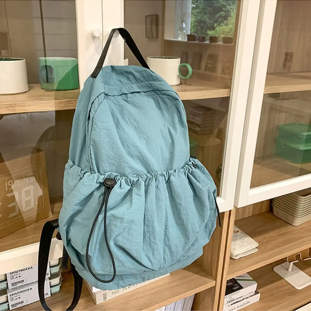 Small Pack Sport Nylon Backpack Korean Style Handbag Solid Color Shoulder Bag Fitness Multiple Pockets Casual Backpack Students