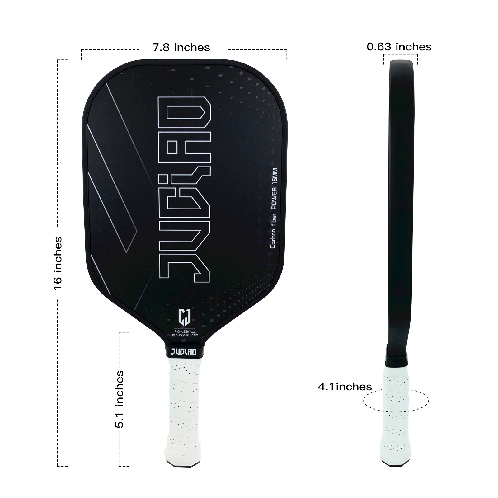 JUCIAO paletas de Pickleball de fibra de carbono, núcleo de panal de polipropileno de 16MM, raqueta de Pickleball DE CARA híbrida de fibra de