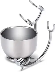 Premium Stainless Steel Shaving Stand and Soap Bowl for a Smooth Wet Shave - Unbreakable, Rust-Resistant Design