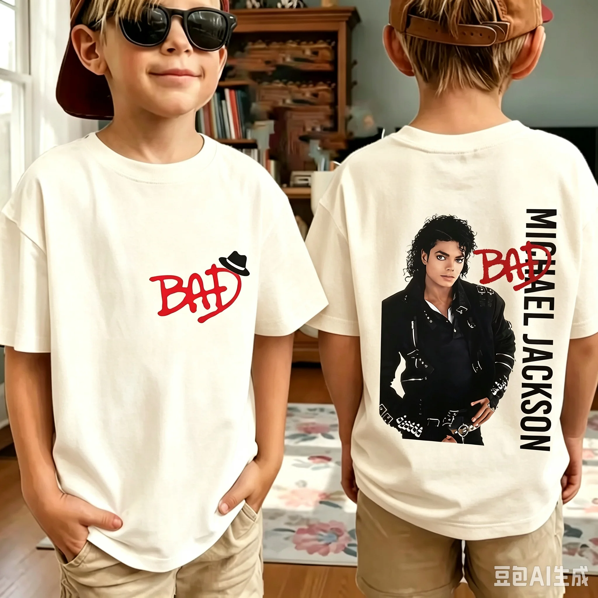 2026 Neues King of Pop Michael Jackson Kinder-T-Shirt, Cartoon-Baumwoll-Oberteile, MJ-T-Shirts für Jungen und Mädchen, Freizeitkleidung – Detail 1