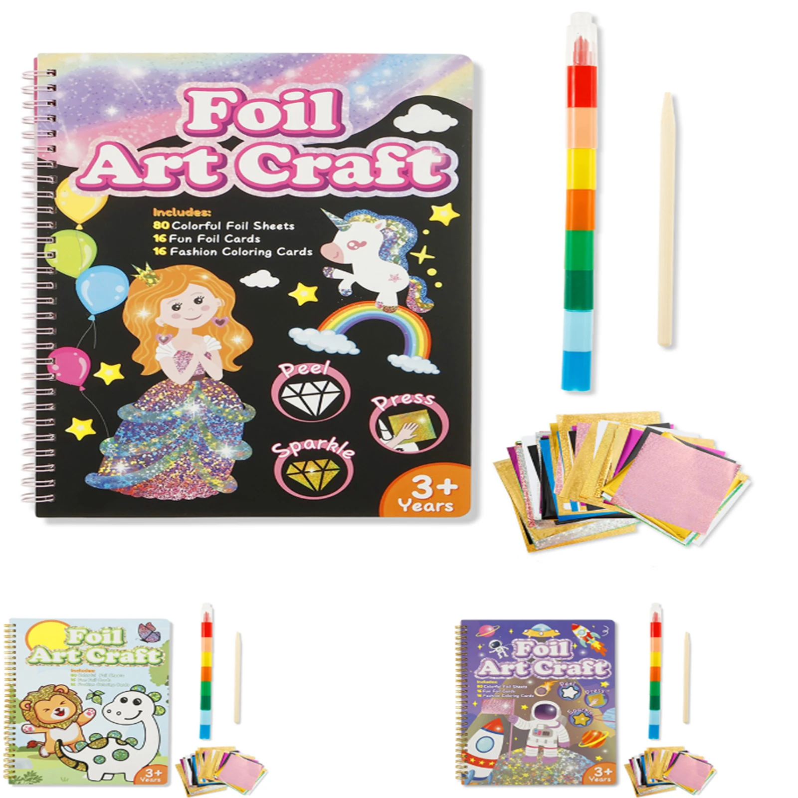 

Детская волшебная переводная живопись «сделай сам», мини-раскраска из фольги, художественные ремесла, развивающие игрушки, мультяшный рисунок Монтессори, подарки на день рождения