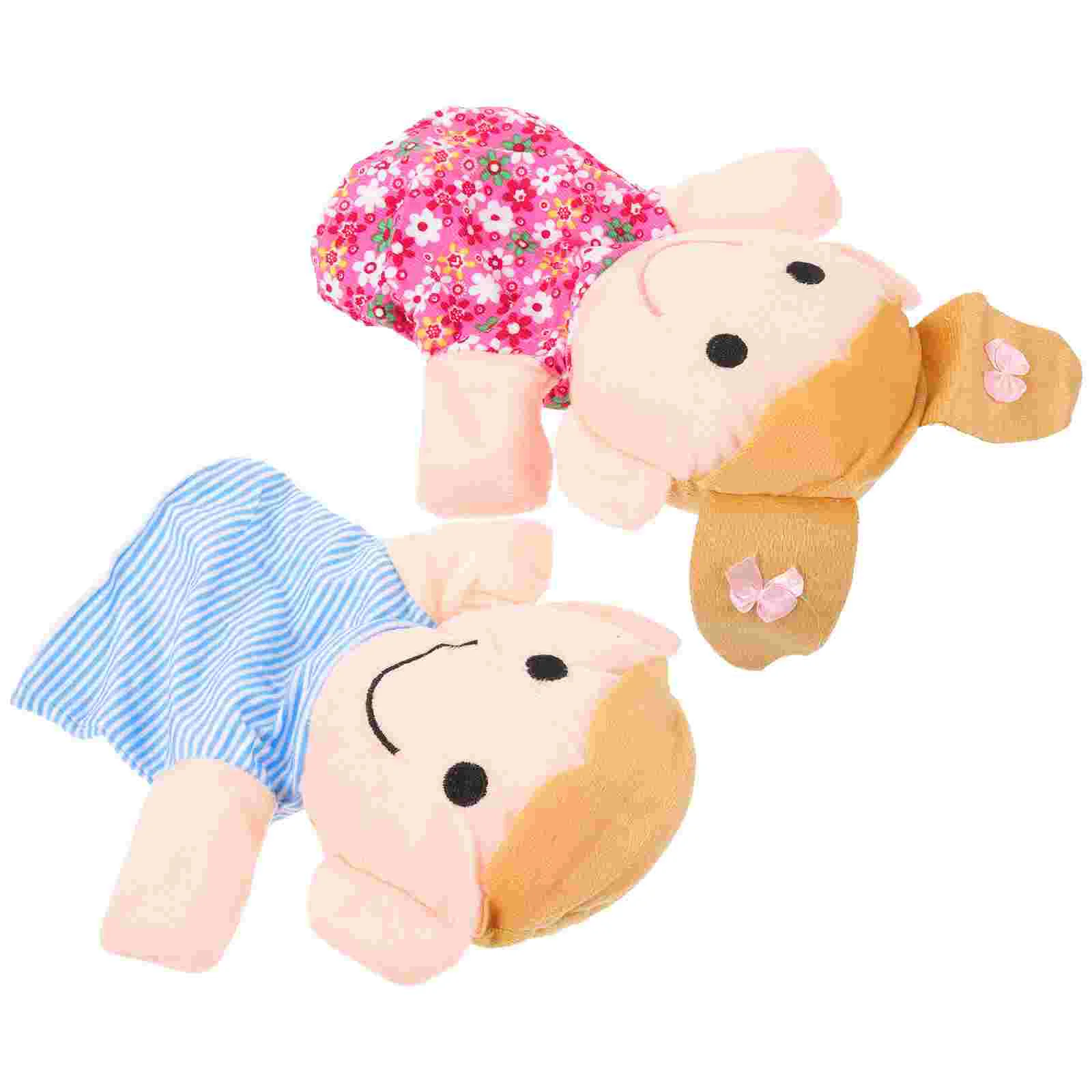 2 pezzi di burattini a mano per la famiglia, burattini di peluche per bambini, animali, bambini di 2-4 anni, stoffa 1-3 neonati