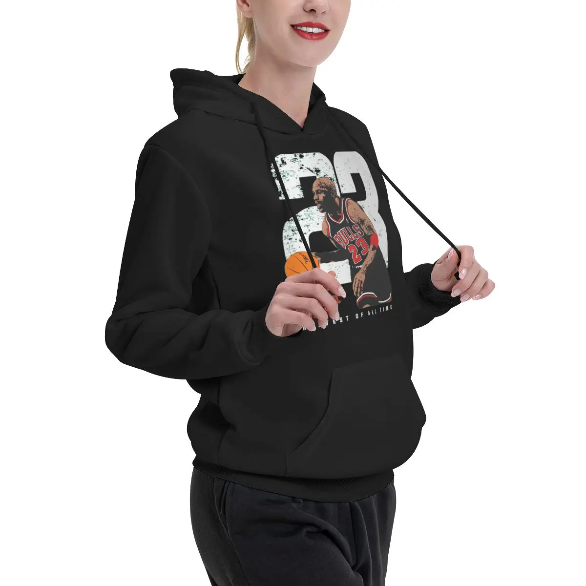 Jersey de terciopelo con capucha para parejas, Sudadera con capucha creativa de cuerda con capucha de Star Bulls, Michael y Jordans, Flying Chicago 23, Kawaii