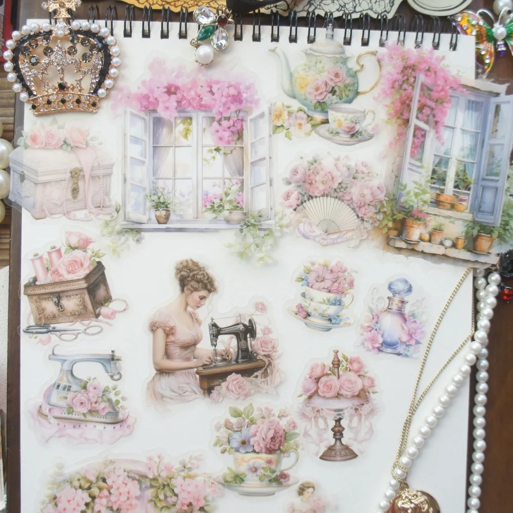 28pcs Princess Living in The Castle Style PVC Sticker Scrapbooking DIY Gift Label Decoration Tag