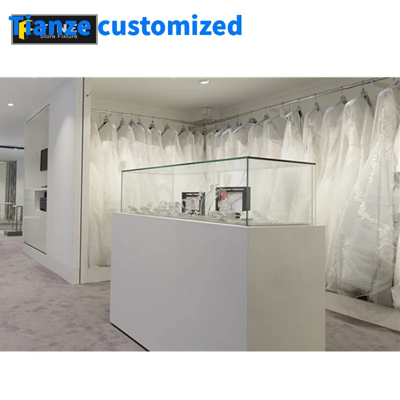 

(Customized) OEM ODM Supplier Customized High Quality Clothes Shop Display Shelves Counter Wedding Dress Display Stand