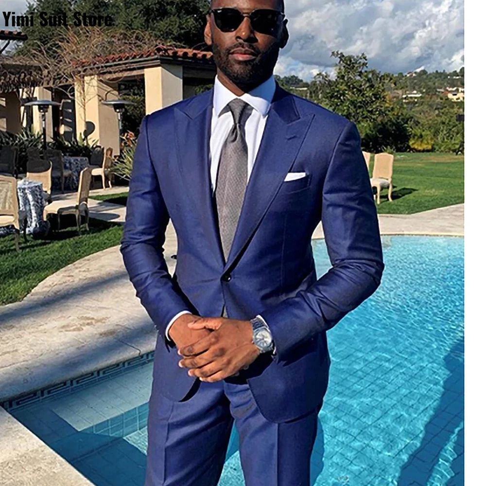 

High Quality Mens Suit 2 Pieces BusinessCasual Peak Lapel Costume HommeBall gown Groom Wedding Party Suits Tuxedos Dress