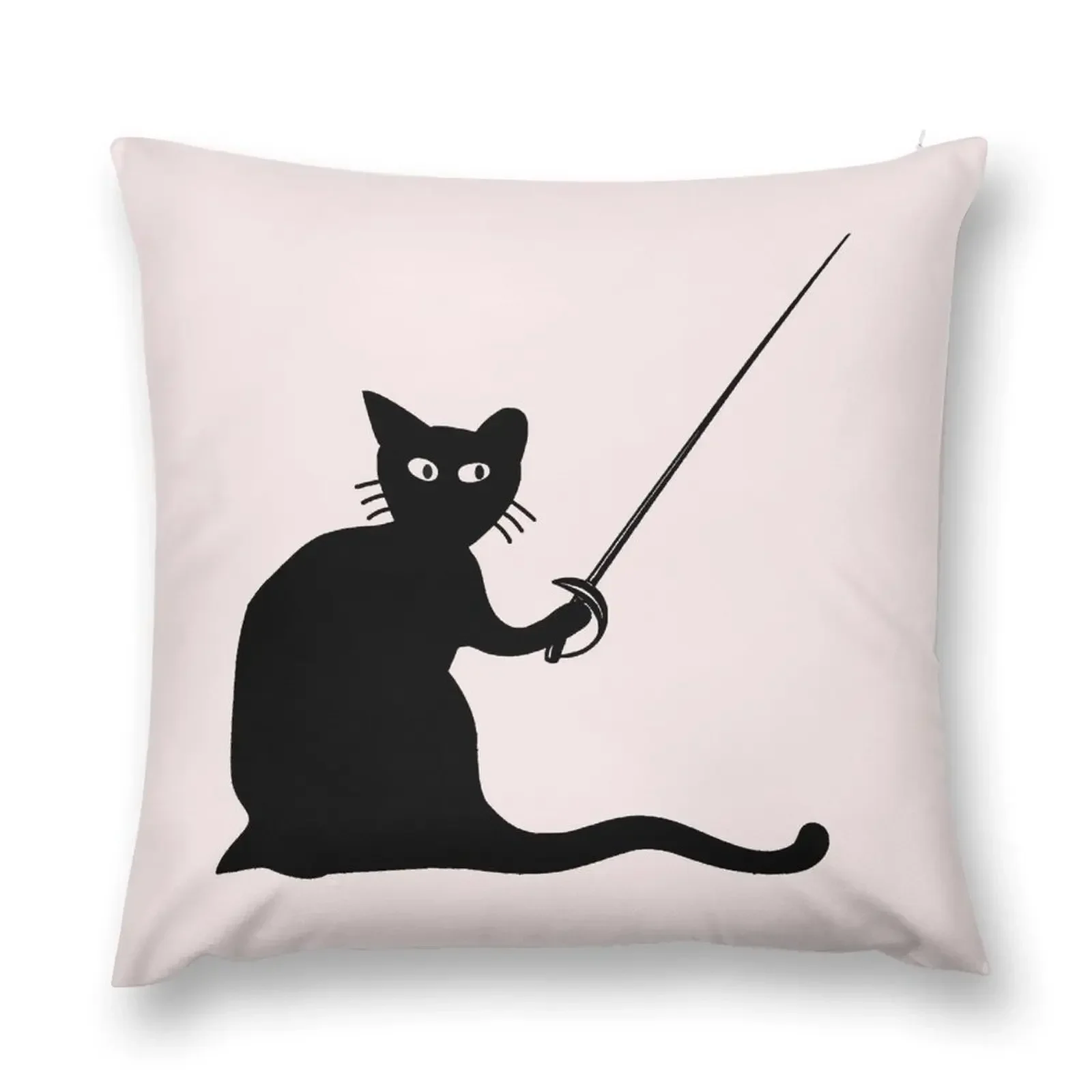 

Fencing Cat Fencer Throw Pillow Christmas Pillows Cushion Cover Set pillow