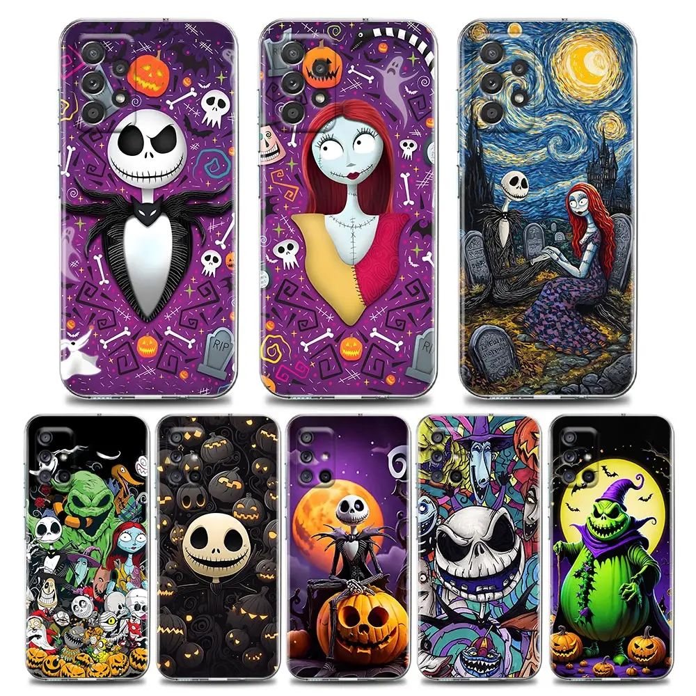 

Halloween Jack Sally Skellington Clear Phone Case For Samsung Galaxy A56 A55 A54 A36 A35 A26 A25 A16 A17 A07 A72 A52 A34 Cover