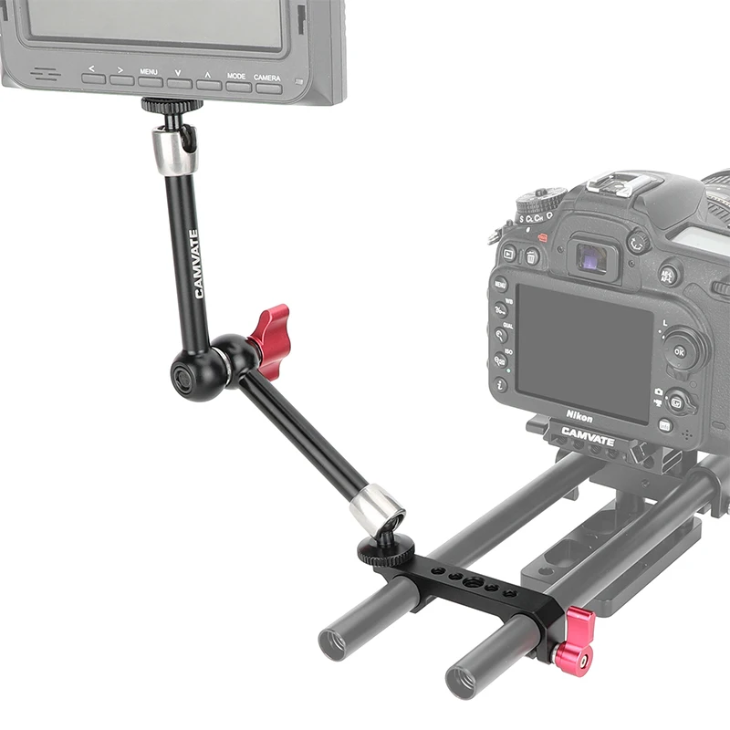 

CAMVATE 15 мм LWS стержневой зажим + 10 "шарнирный волшебный Рычаг 1/4"-20 винтовое крепление для камеры стандартная поддержка стержня ЖК-монитора