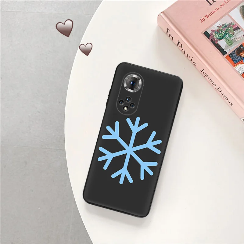 Silicone Black Phone Case for Honor x8b Magic5 x9 x7 b x6 x8 a 90 70 8x Blue Snowflake Ice Deer Pixel 6a 7a 8a 7 6 8 Pro Cover