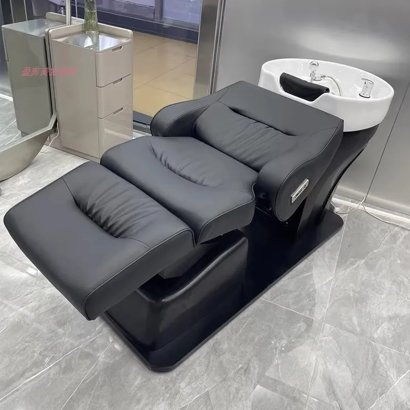 Electric Rotating Lifting Shampoo Bed, Multifunctional Hair Washing Rinse Bed for Barbershop