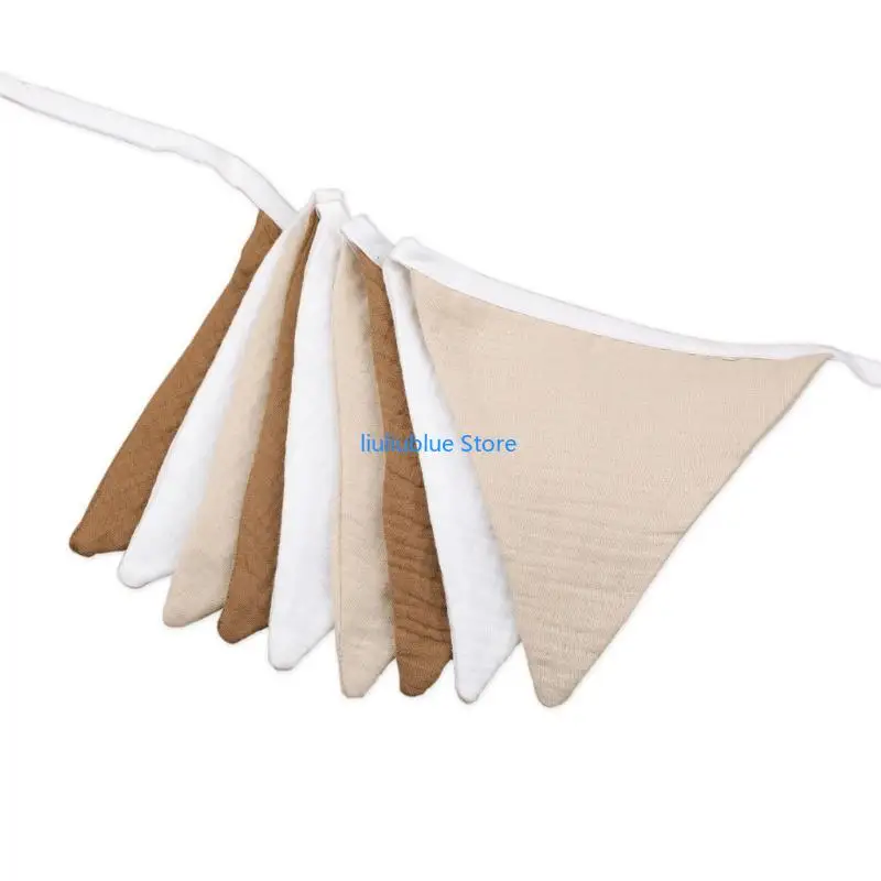 

Modern Triangle Garlands Cotton Bunting Flags for Babies Shower Party Decoration 62CF