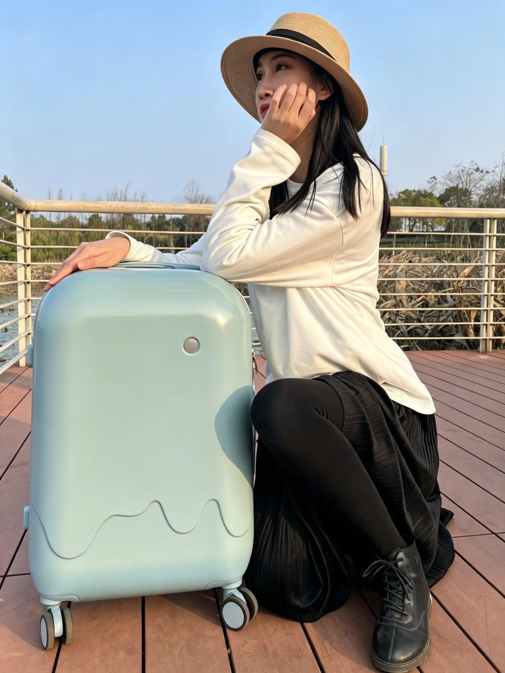 snow-cone-luggage-lightweight-spinner-wheel-suitcase-travel-bag-20-inch-24-inch-carry-on-bag-pure-color-casual-travel