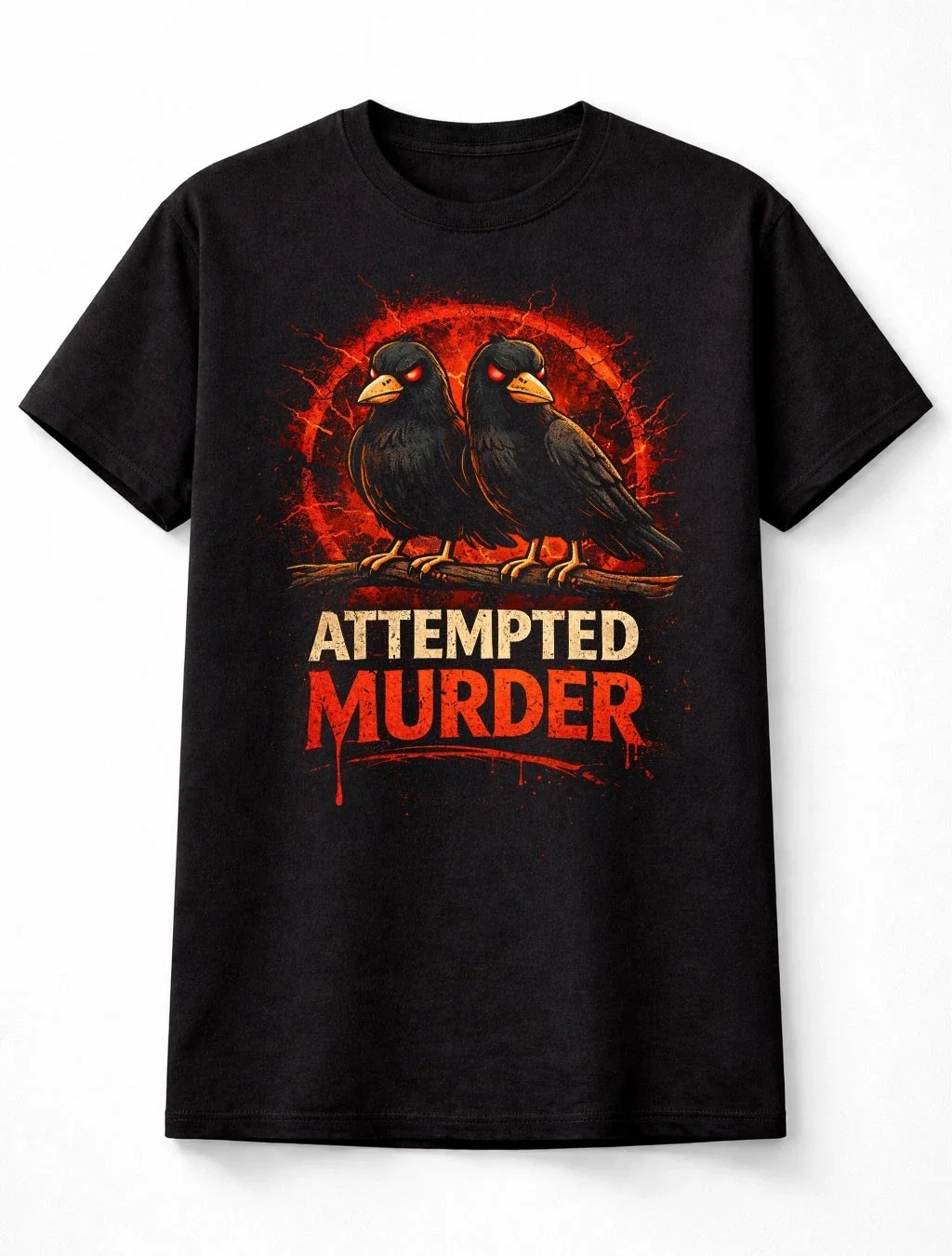 Attempted Murder Crow Raven Gothic Horror Graphic Unisex T-Shirt