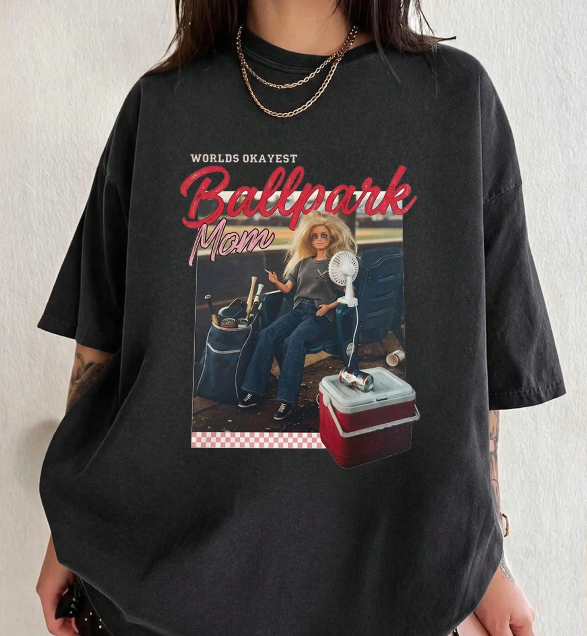 Ballpark Mom Shirt Funny Baseball Mom Tee Worlds Okayest Mom Shirt Game Day Outfit Sports Mom Gift Vintage Baseball Tee