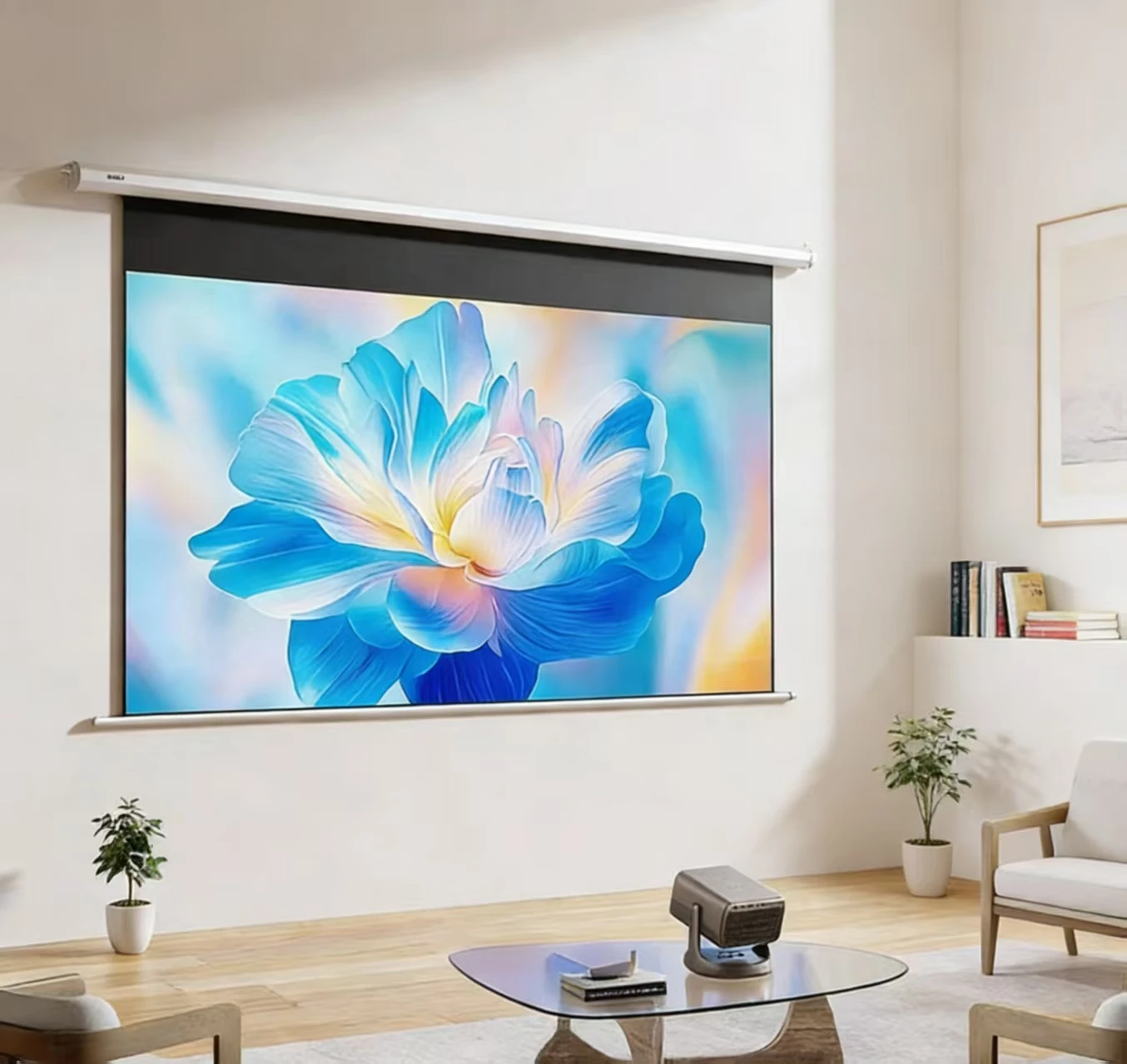 150inch Projector Screen Tri-Color Laser 4k HD Smart Remote Motorized Screen Anti-Curling Optical Brightness Screen