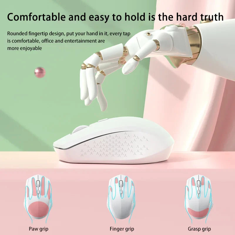 Xiaomi Wireless Mute Mouse Bluetooth 1600 Dpi 2.4Ghz Ergonomics Dual Model Type-C Rechargeable Mini Mouses For Pc Android Ios image 4