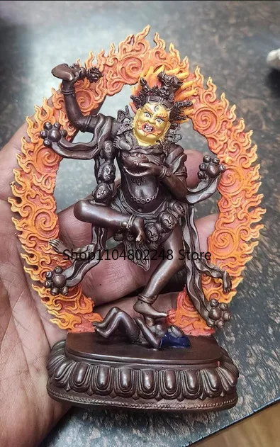 15CM Tibet Troma Nagmo Krodha Kali Protector Buddha Copper Statue