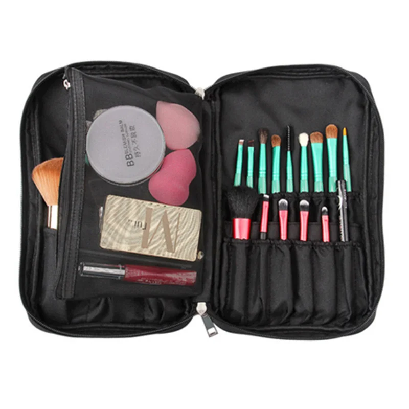 21 Holes Makeup Brush Organizer Bag Large Capacity Cosmetic Bag Beauty Case Toiletry Brush Organizer Canvas Artist Storage Bags