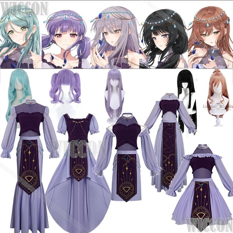 

Roselia Anime BanG Dream Cosplay Imai Lisa Minato Yukina Udagawa Ako Hikawa Sayo Shirokane Rinko Lolita Dress Wig Halloween Cos