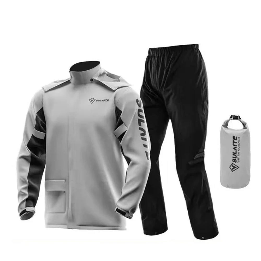 

Motorcycle Rain Suit Men Women Rain Gear Waterproof Protective Rain Coat Electric Bicycle Riding Reflective Split Raincoat