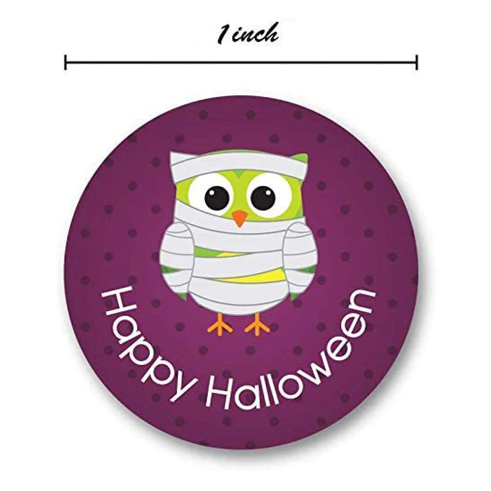 500pcs Happy Halloween Labels Children's Toy Animal Thank You Sticker DIY Halloween Gift Stickers Horror Creation Decoration