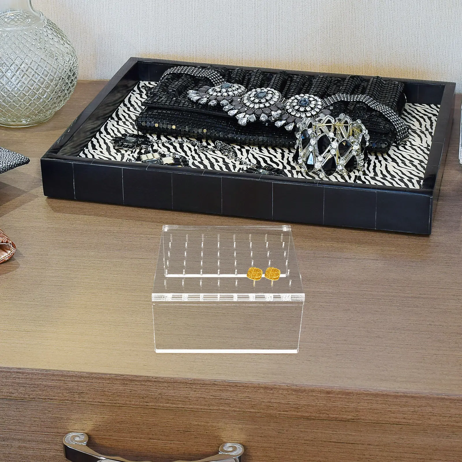 

Acrylic Ear Studs Display Board Transparent Jewelry Organizer Sleek Lightweight Holder for Retail Counters Trade Shows Piercing