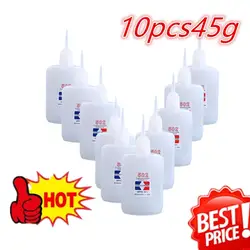 Cianoacrilato Quick Dry Super Glue, 502 Adesivo Forte, Ligação Instantânea, Couro de Borracha Metal Material de Escritório, Cola Rápida, 10Pcs