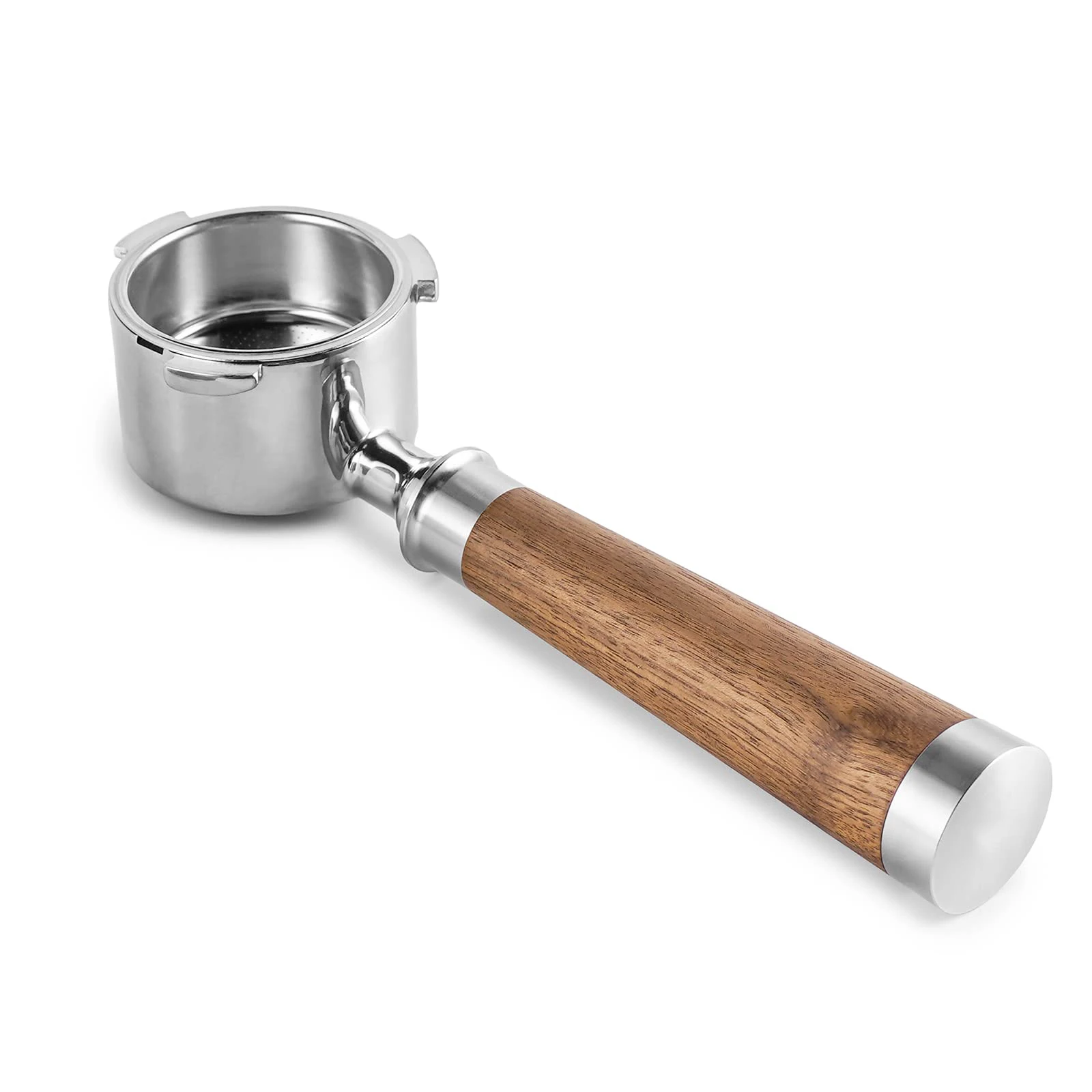 Wholesale 54mm Stainless Steel Wooden Bottomless Espresso Portafilter Coffee Holder