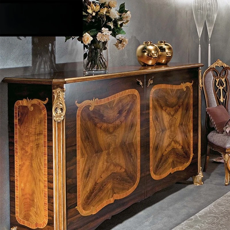 side  birch hand-carved hall cabinet double door porch villa decoration restaurant side cabinet