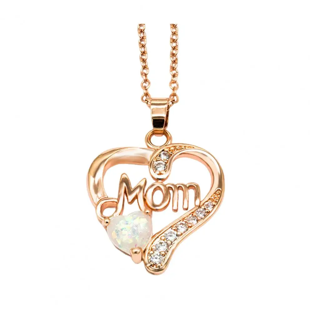 High-quality Necklace Elegant Cubic Zirconia Heart Necklace for Mom Mother's Day Gift Durable Attractive Jewelry for Women