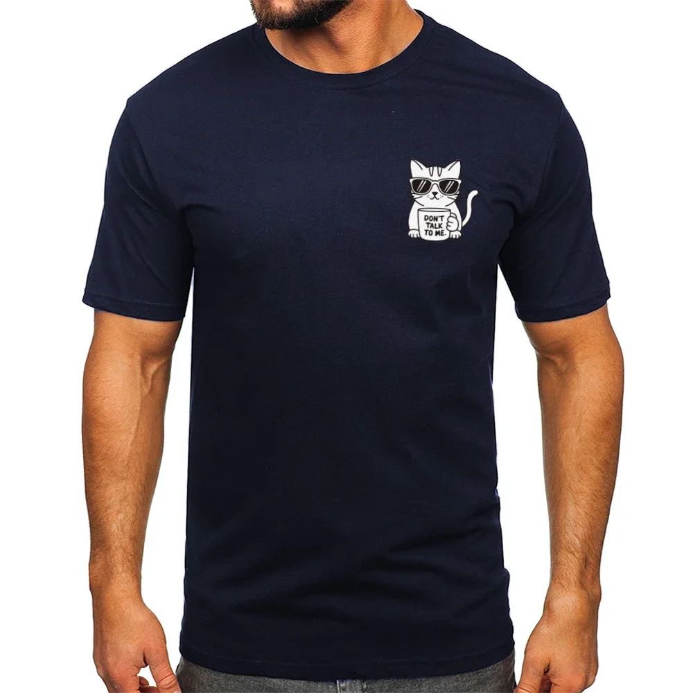 Cool Cat Logo T-Shirt 100% Cotton Minimalist Feline Symbol Tee for Men and Women Streetwear Essentials