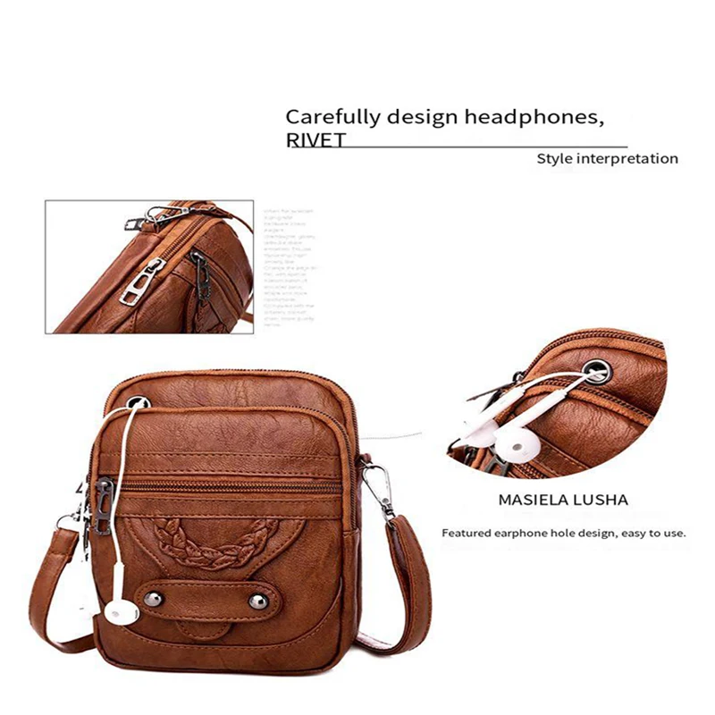 Bag Women's Crossbody New Texture Shoulder Bag Mobile Phone Bag Soft Leather Western Style Mature Fashion Retro Small Bag