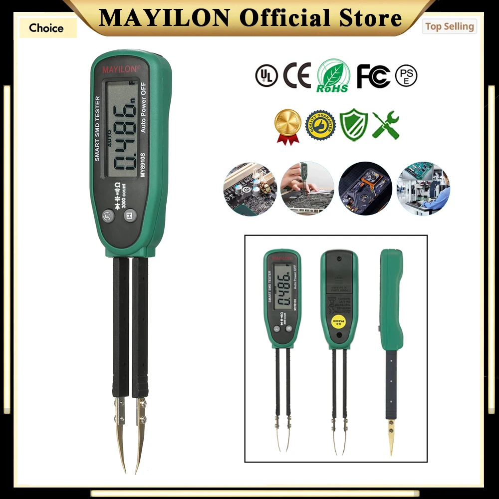 MAYILON MY8910 SMD Tester Professional Electronic Components Tester Tweezers Digital Multimeter Resistance Capacitance Meter