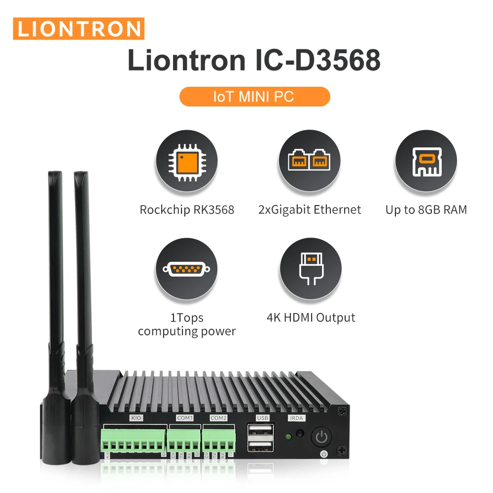 Liontron selbstbedienung terminal pc rockchip rk3568 industrieller lüfter loser computer hdmi 4k 1000/1000mbps wifi6 bt5 andriod mini pc