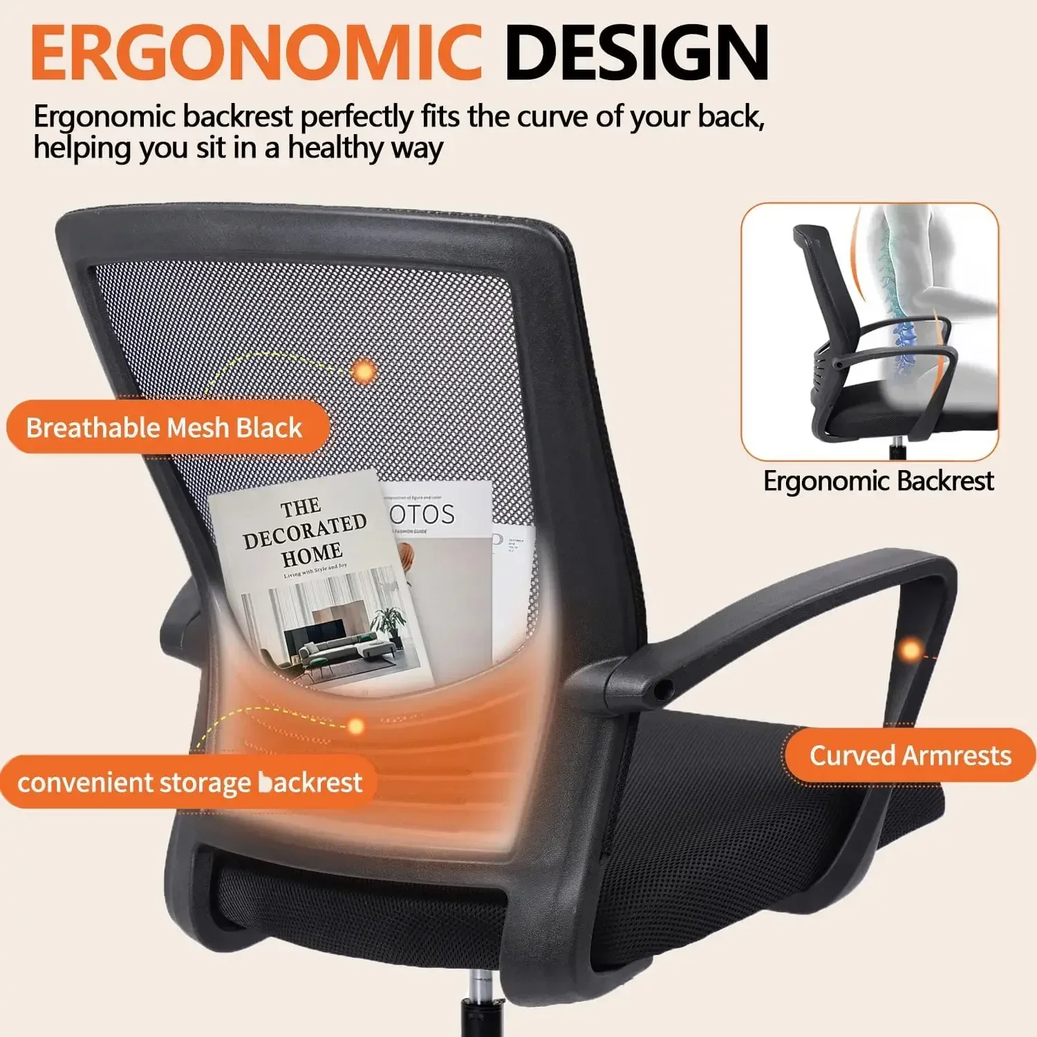 [Discounted Price, Hot Sale!]Office Chair Ergonomic Rolling Computer Desk Chair with Lumbar Support, Mesh Swivel Executive Chair