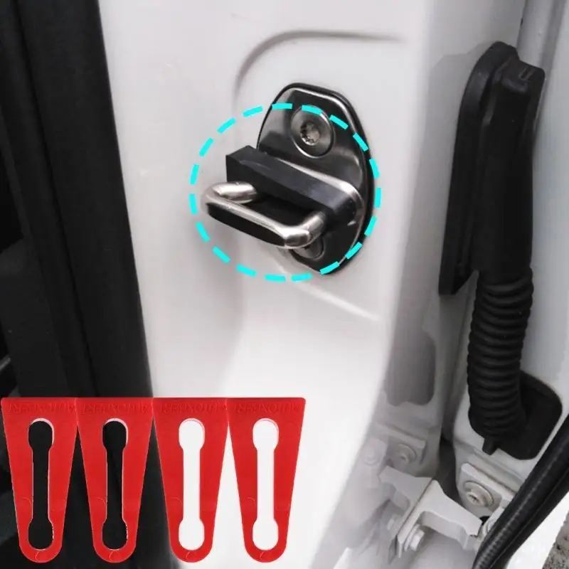 F1CF Set Of 4 Car Door Lock Buffer Pads Crafted From High Elasticity Rubber For Enhances Quietness Smooth And Quiet Closure
